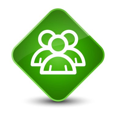 Grup simgesi zarif yeşil elmas düğmesini