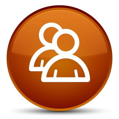 Grup simgesi özel kahverengi yuvarlak düğmesi