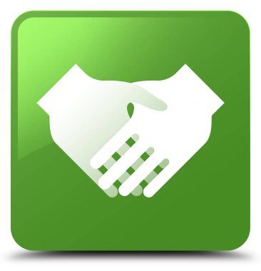 El sıkışma kutsal kişilerin resmi yumuşak yeşil kare düğme