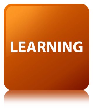 Öğrenme kahverengi kare düğme