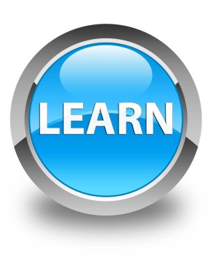 Parlak mavi düğme mavi öğrenin