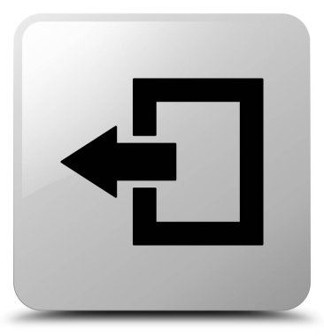 Oturum kapatma simgesi Beyaz kare düğme