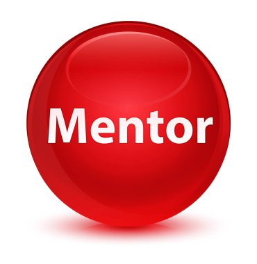 Akıl hocası camsı kırmızı yuvarlak düğmesi