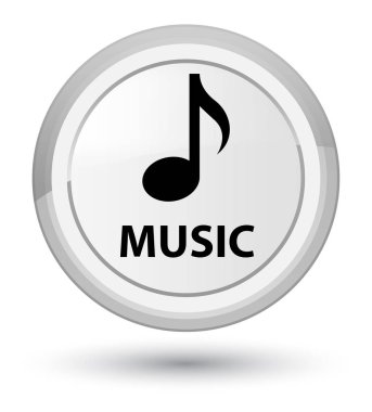 Müzik baş beyaz yuvarlak düğmesi