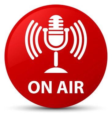 Yayında (mikrofon simgesi) kırmızı düğme yuvarlak