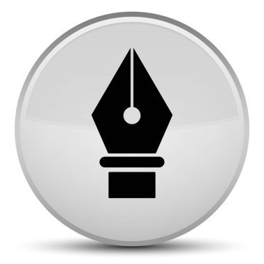 Kalem simgesi özel beyaz yuvarlak düğmesine