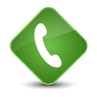 Telefon simgesi zarif yumuşak yeşil elmas düğme