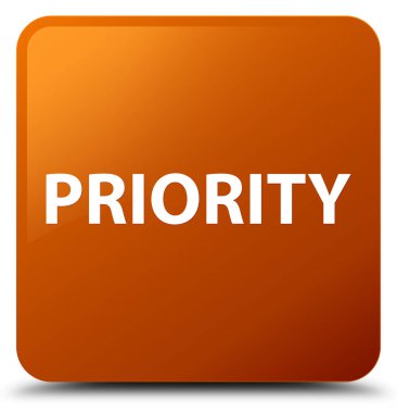 Öncelik kahverengi kare düğme