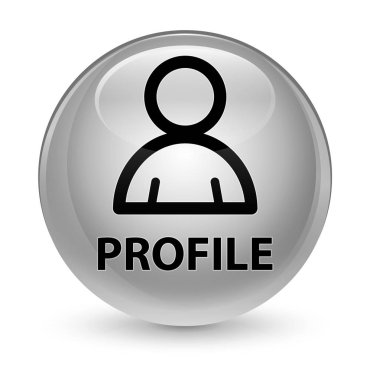 Profil (üye simgesi) cam gibi beyaz yuvarlak düğmesi