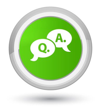 Soru cevap kabarcık kutsal kişilerin resmi asal yumuşak yeşil yuvarlak düğme