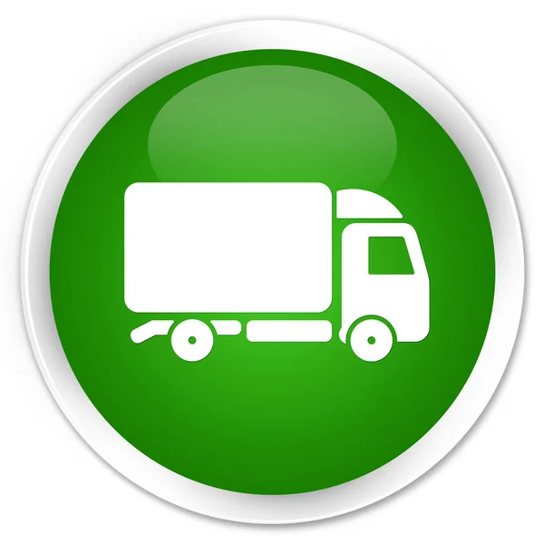 Truck icon premium green round button — Stock Photo, Image