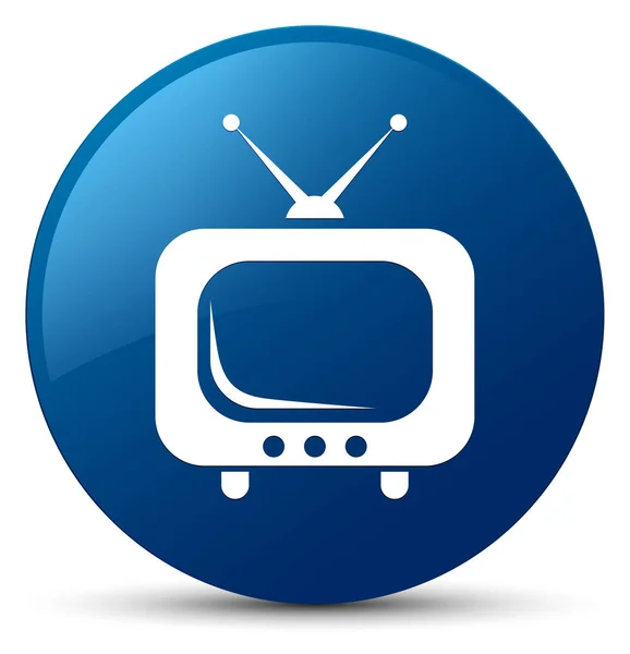 TV icon blue round button — Stock Photo, Image