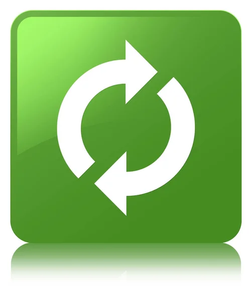 Aktualizace ikonu měkký zelený čtvercové tlačítko — Stock fotografie