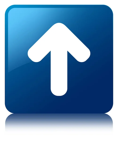 업로드 화살표 아이콘 파란색 사각형 버튼 — 스톡 사진