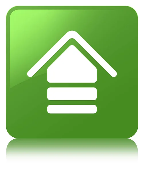 Symbol hochladen weicher grüner quadratischer Knopf — Stockfoto