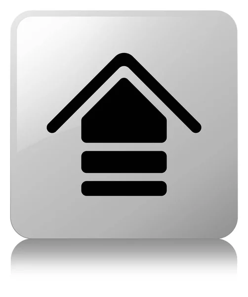 Upload icon white square button — Stock Photo, Image