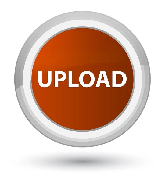 Upload prime brown round button — Stock Photo, Image