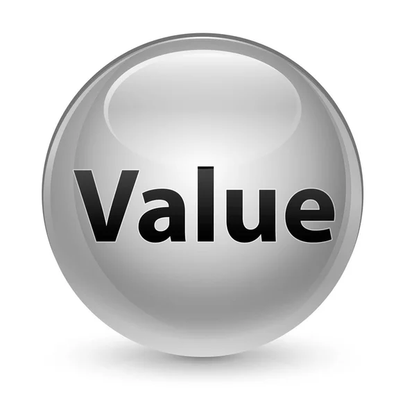 Value glassy white round button — Stock Photo, Image