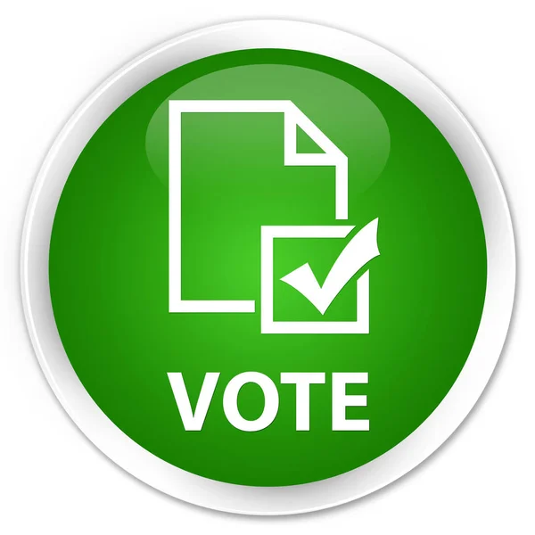 Vote (ícone de pesquisa) botão redondo verde prémio — Fotografia de Stock