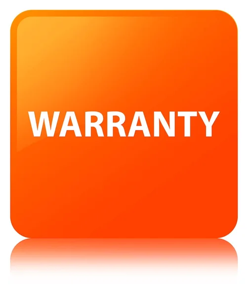 Warranty orange square button — Stock Photo, Image