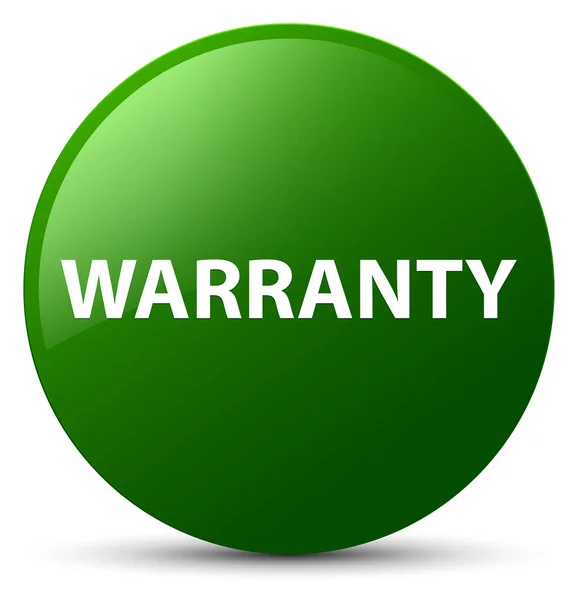 Warranty green round button — Stock Photo, Image