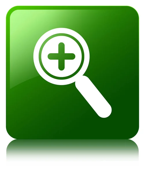 Zooma in ikonen gröna fyrkantiga knappen — Stockfoto