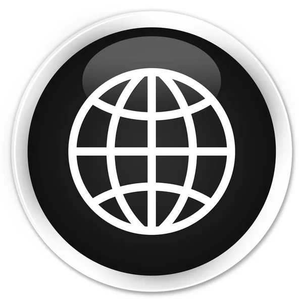 Кнопка World icon premium black round — стоковое фото