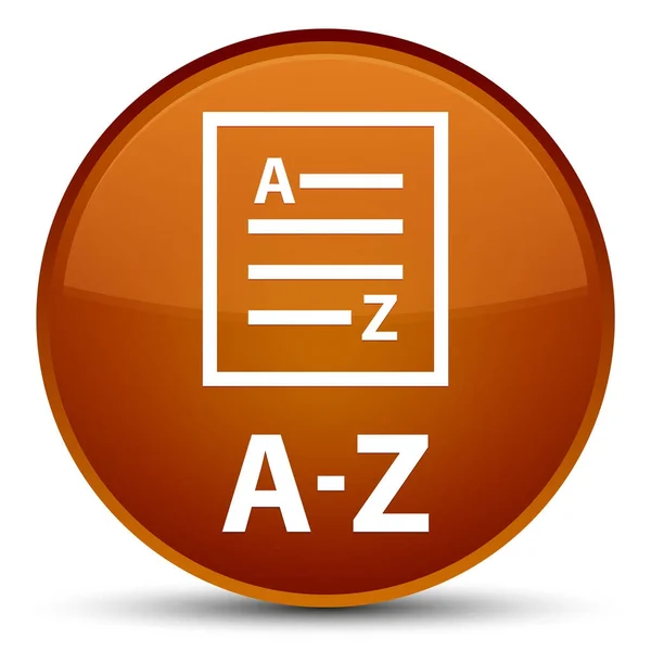 A-Z (list page icon) special brown round button — Stock Photo, Image