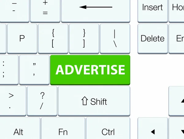 Reklamować klawiatury programowej zielony przycisk — Zdjęcie stockowe