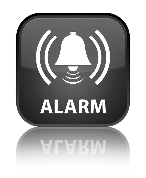Alarme (icône cloche) bouton carré noir spécial — Photo