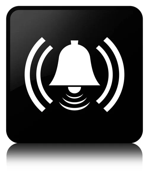 Alarm icon black square button — Stock Photo, Image