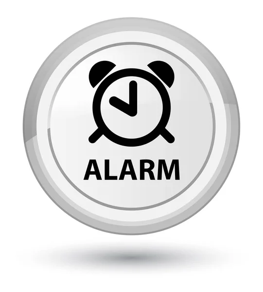 Prime biały okrągły przycisk Alarm — Zdjęcie stockowe