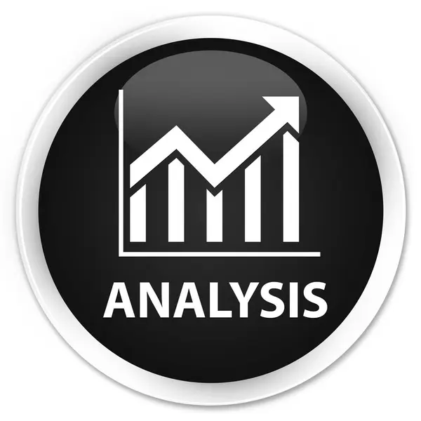 Analizy (statystyki ikona) premium czarny okrągły przycisk — Zdjęcie stockowe