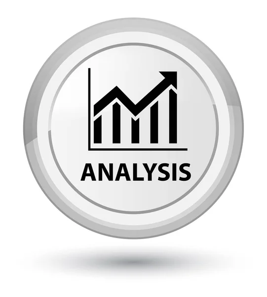 Аналіз (піктограма статистики) кнопка простого білого раунду — стокове фото