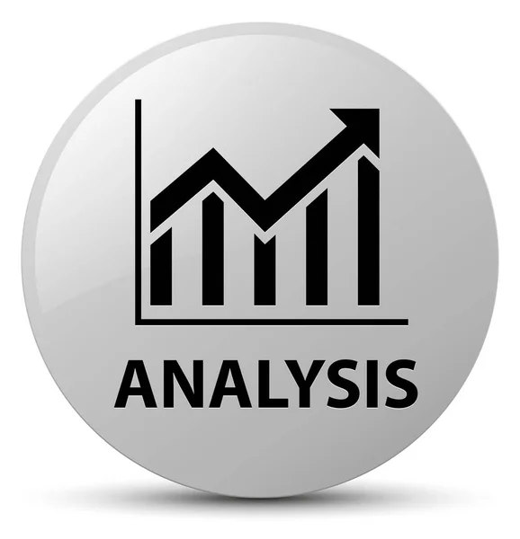 Аналіз (піктограма статистики) біла кругла кнопка — стокове фото