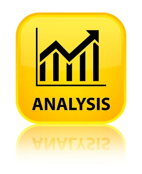 Аналіз (піктограма статистики) спеціальна жовта квадратна кнопка — стокове фото