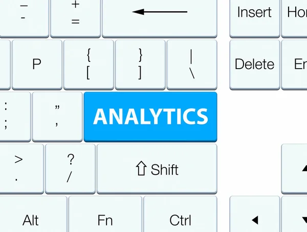 Analytics azurová modrá klávesnici tlačítko — Stock fotografie