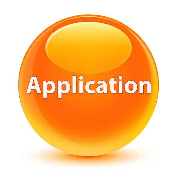 Application glassy orange round button — Stock Photo, Image