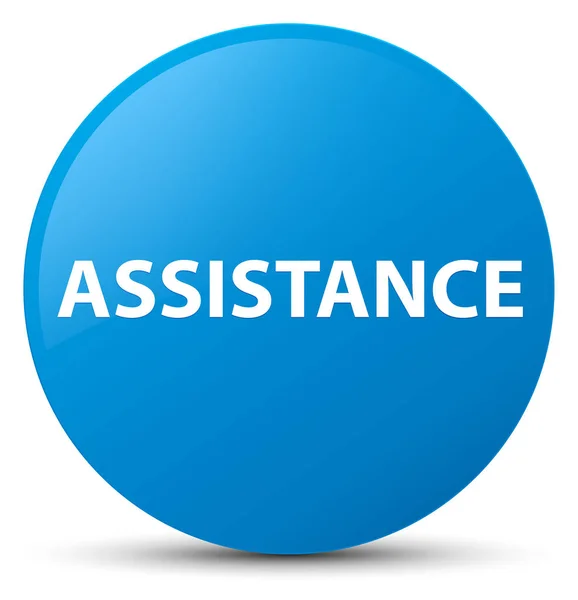 Assistance cyan blue round button — Stock Photo, Image