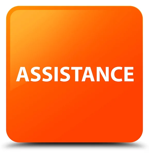 Assistance orange square button — Stock Photo, Image