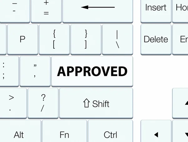 Botão de teclado branco aprovado — Fotografia de Stock