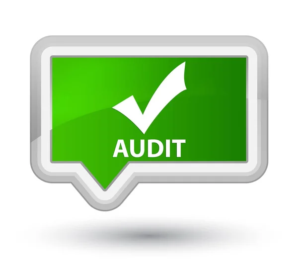 Audit (validate icon) prime green banner button — Stock Photo, Image