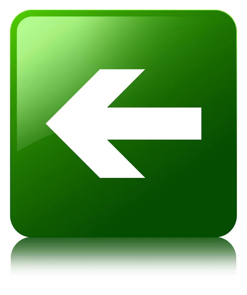 Bakåt-pilen ikonen gröna fyrkantiga knappen — Stockfoto