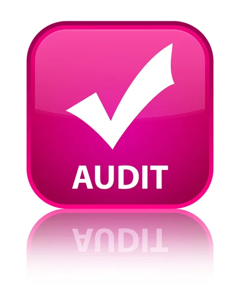 Audit (Validierungssymbol) spezielle rosa quadratische Taste — Stockfoto