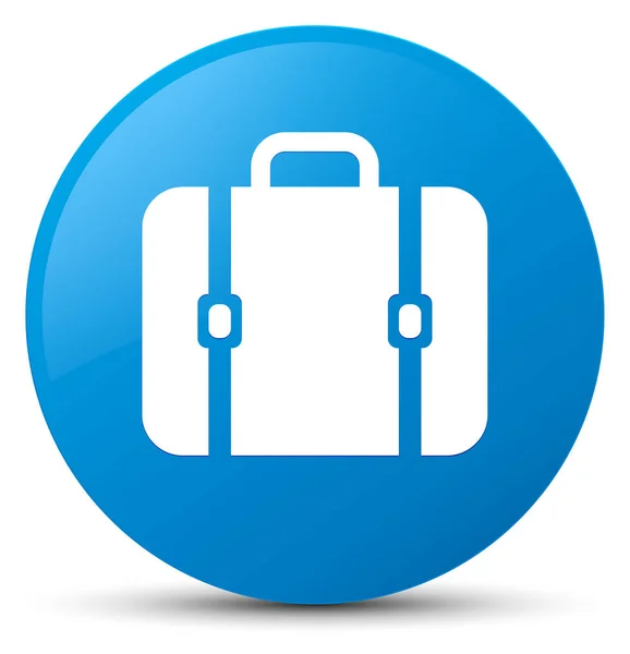 Icono de bolsa botón redondo azul cian — Foto de Stock