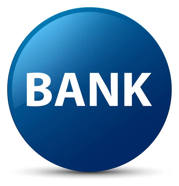 Banco azul botón redondo — Foto de Stock