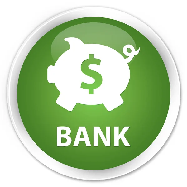 Bank (piggy pole dolara) premium miękki zielony okrągły przycisk — Zdjęcie stockowe