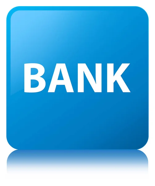 Banco cyan azul botón cuadrado — Foto de Stock