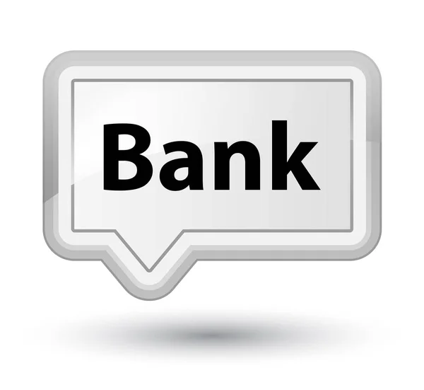Banco primer botón de bandera blanca — Foto de Stock