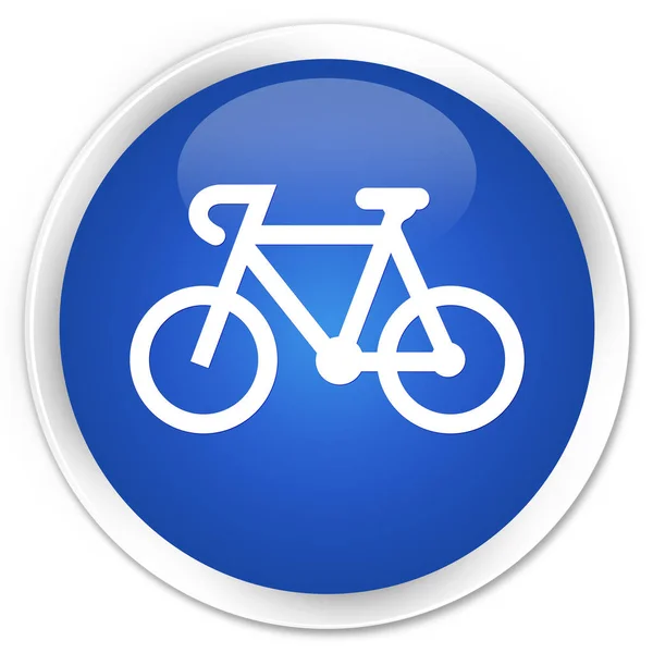 Kerékpár ikon prémium kék kerek gomb — Stock Fotó